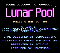 Lunar Pool title screen for NES